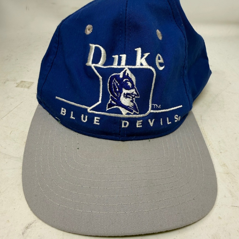 Vintage Duke Blue Devils Snapback Hat Twins Enterprise Blue Grey Mens Cap NCAA